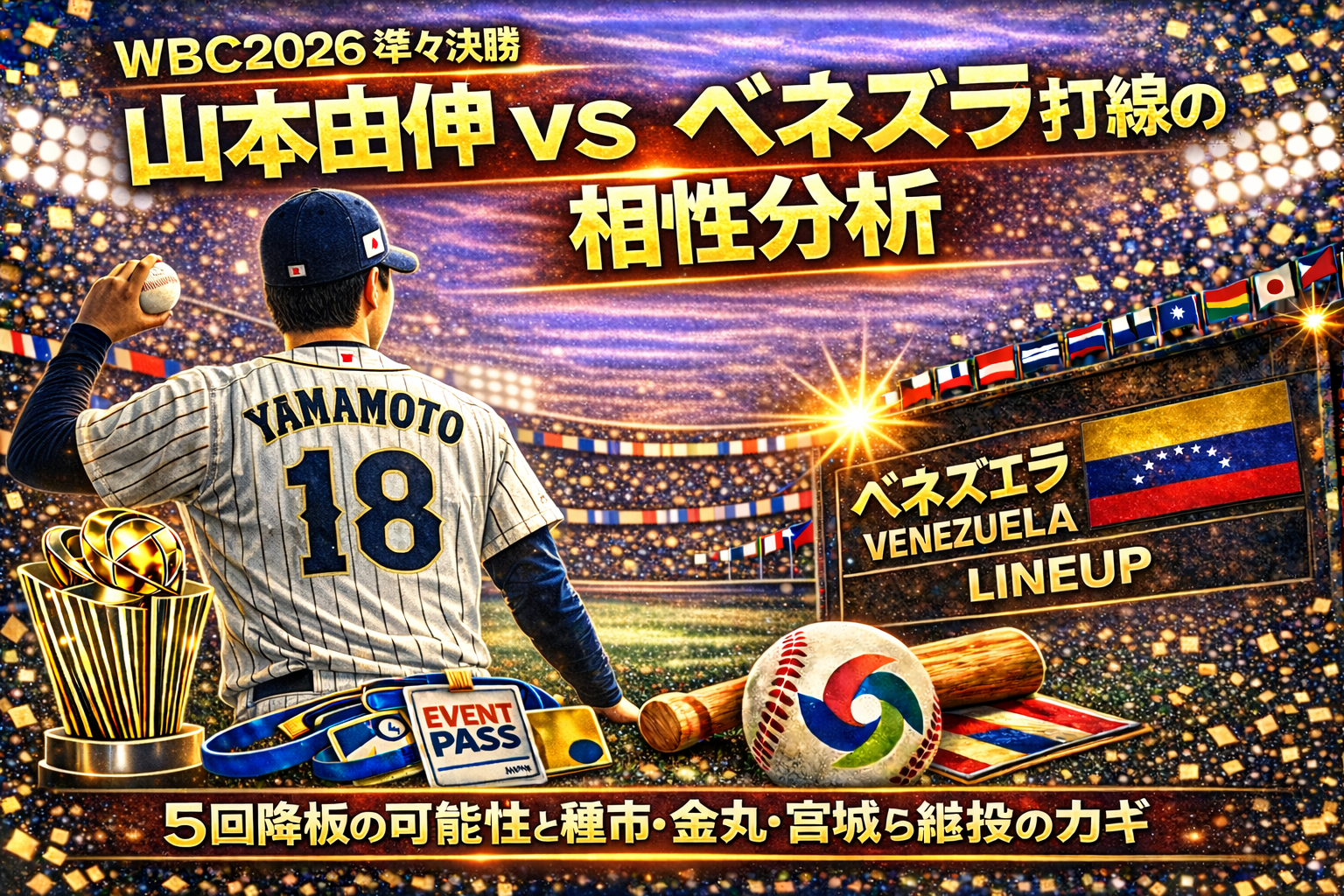 WBC2026準々決勝 山本由伸 vs ベネズエラ打線の相性分析アイキャッチ画像